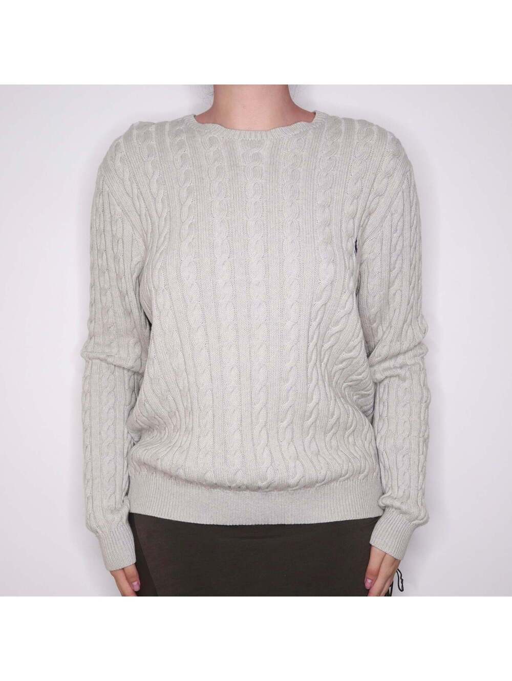 Y2K POLO RALPH LAUREN Light Grey Sweater (XL)